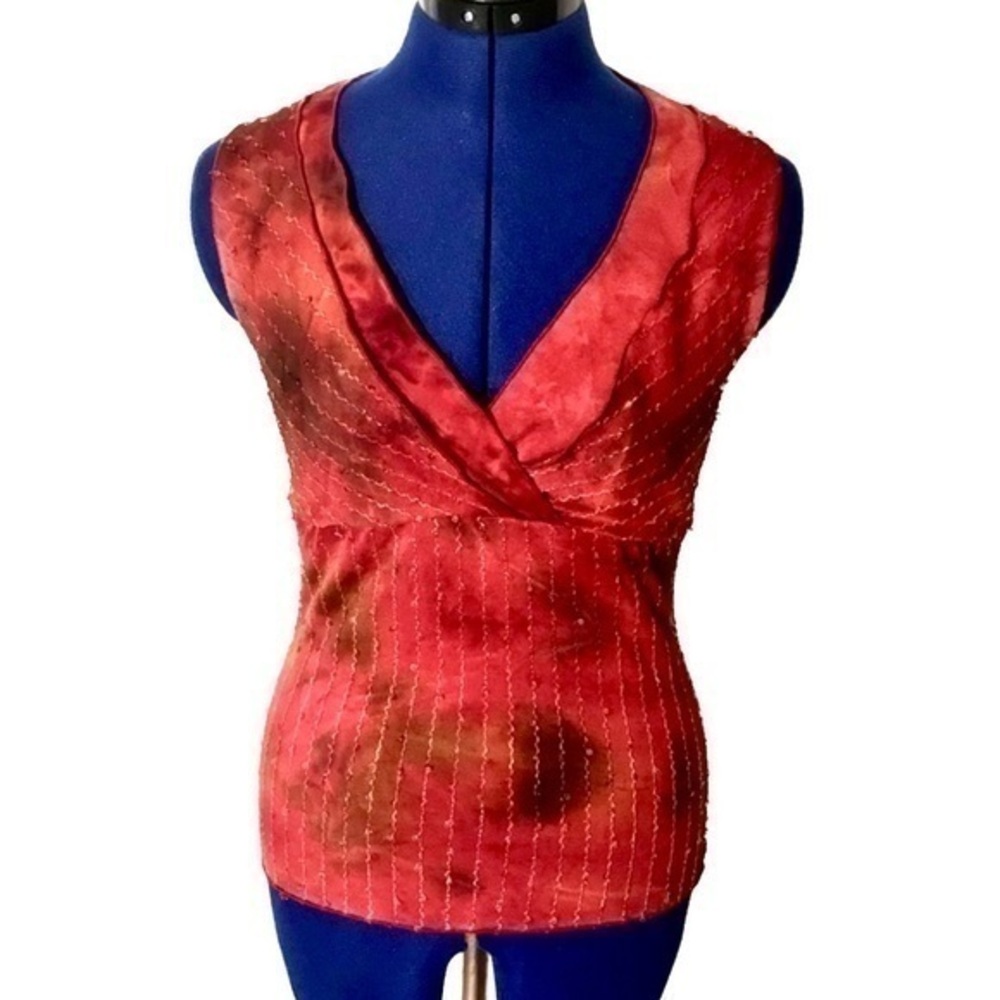 Red Sleeveless Top - Medium - Sequined
